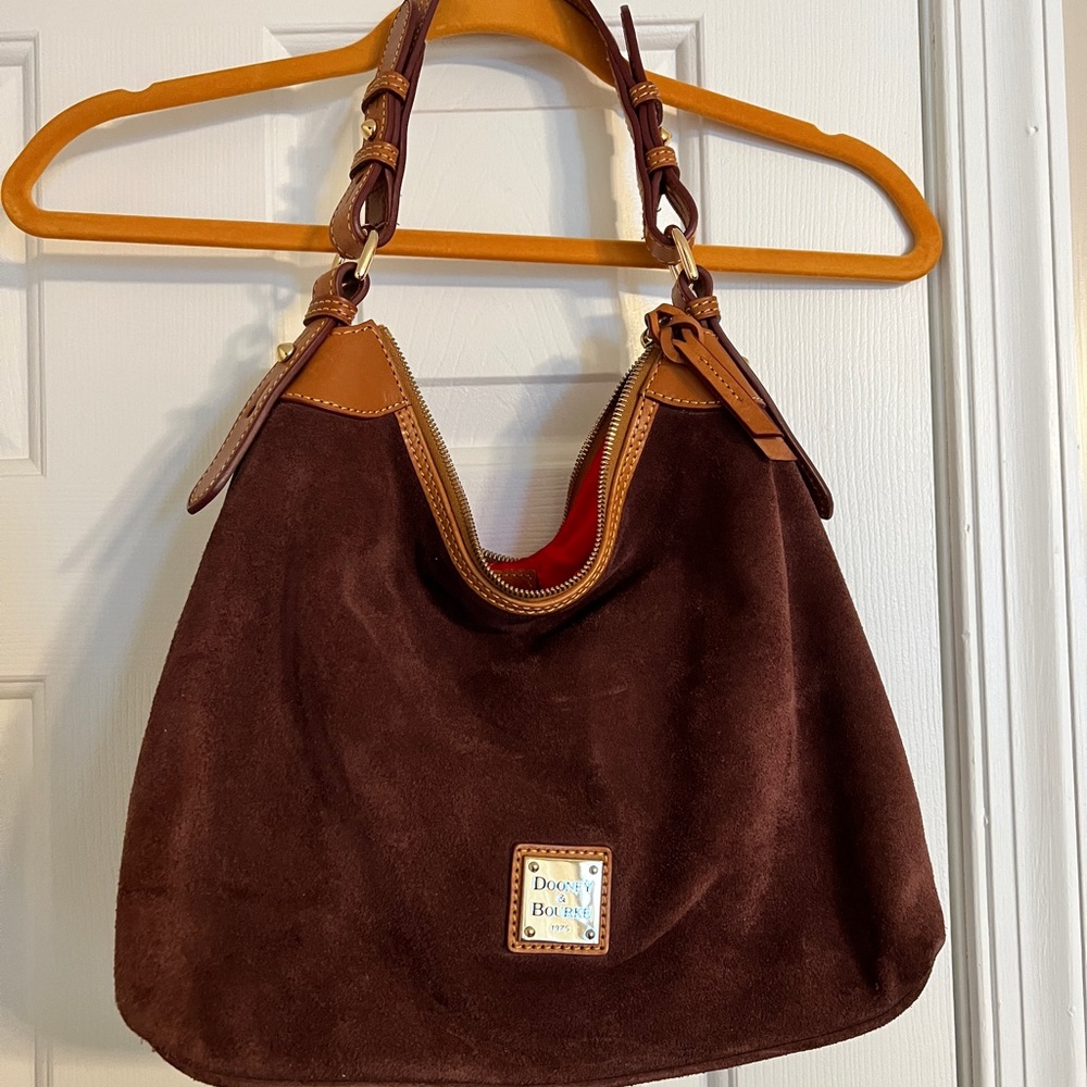 Dooney & Bourke Brown Suede Hobo Handbag